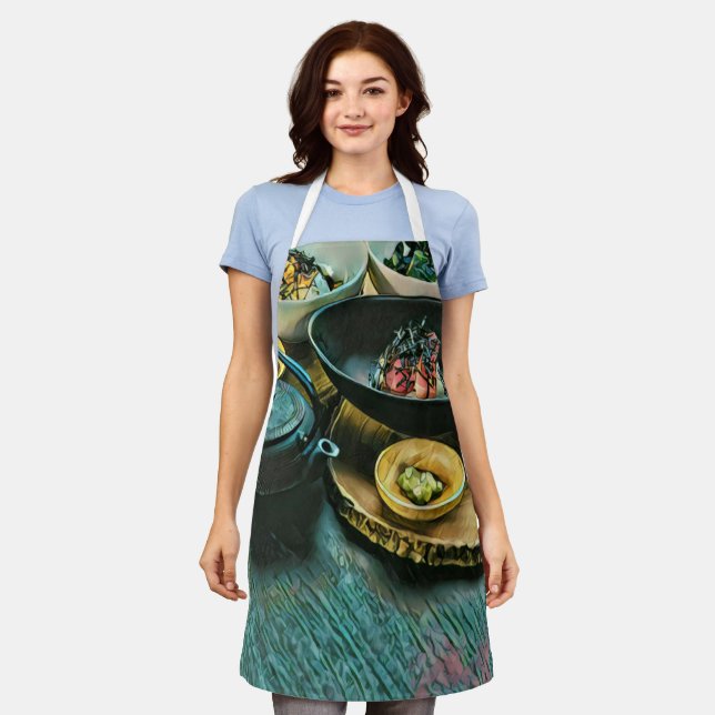 Vintages Sushi-Geschenk Schürze (Getragen)