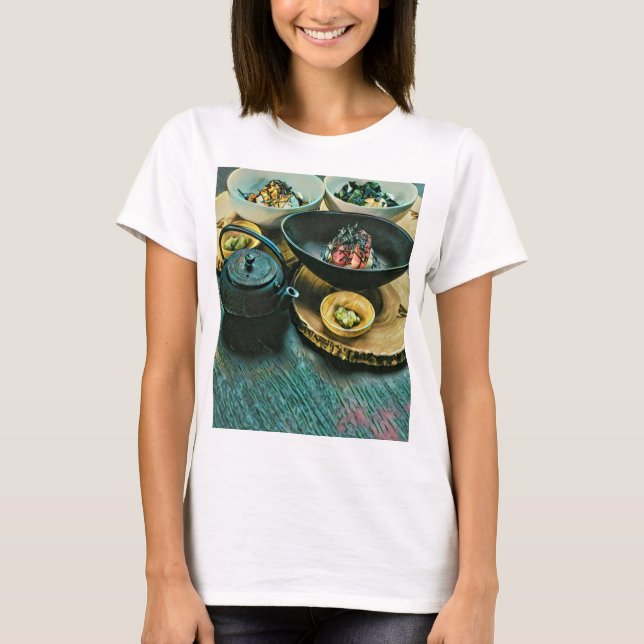 Vintages Sushi-Geschenk T-Shirt (Vorderseite)