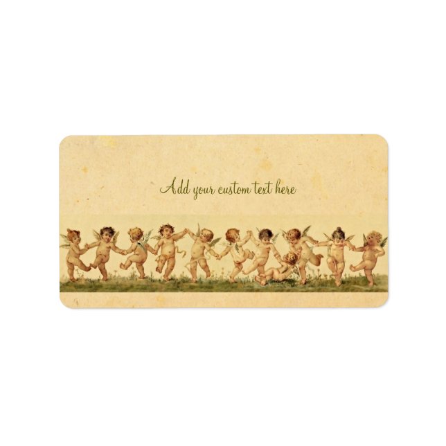 Vintages Sweet Happiy Dancing Cherubs Custom Label Adressaufkleber (Vorne)