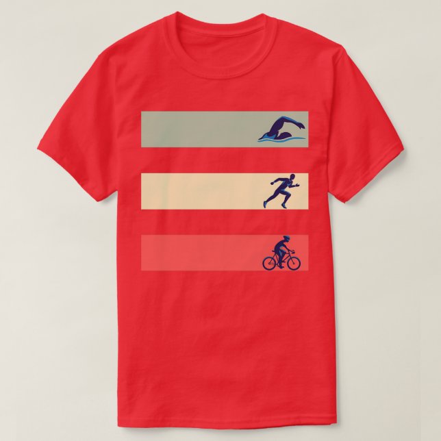 Vintages Swim Bike Run Triathlon Geschenk T-Shirt (Design vorne)