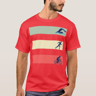Vintages Swim Bike Run Triathlon Geschenk T-Shirt
