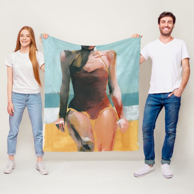 Vintages Swim - Red Swimsuit Fleecedecke (Beispiel)