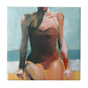 Vintages Swim - Red Swimsuit Fliese