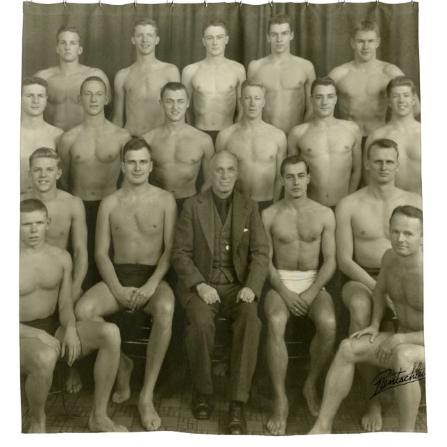 Vintages Swim-Team Duschvorhang (Vorderseite)