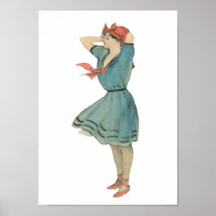 Vintages Swimsuit Girl Poster