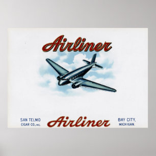 Vintages Symbol für das Airliner-Kästchen Poster