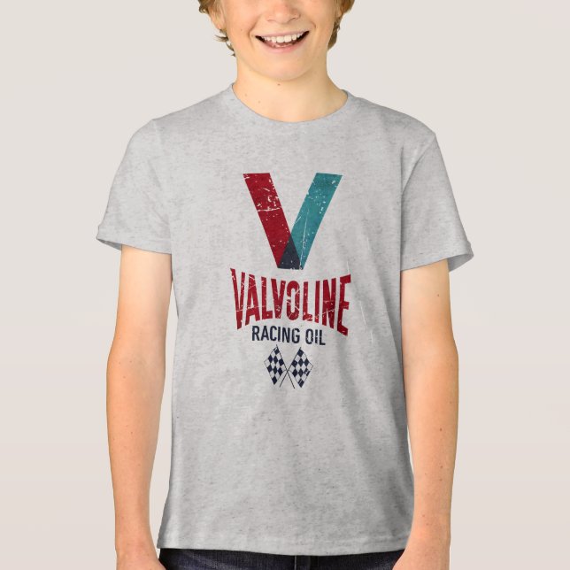 Vintages Symbol für Rennöl Tri-Blend Shirt (Vorderseite)