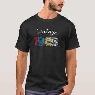 Vintages T-Shirt 1985 Retro Stripe Numeral