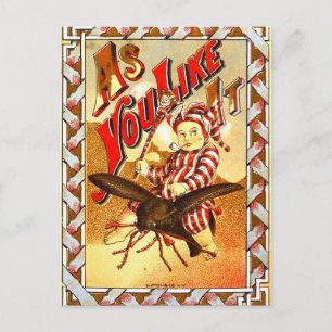 Vintages Tabaketikett mit Kinderrauchen Postkarte