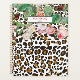 Vintages Tagebuch für Leopard-Tierdruckmuster