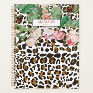 Vintages Tagebuch für Leopard-Tierdruckmuster