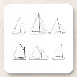 Vintages Tagessegeln-Segelboot-Logo Untersetzer