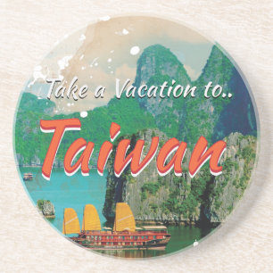 Vintages Taiwan Reiseplakat Getränkeuntersetzer
