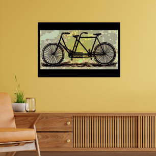 Vintages Tandem-Bike-Poster/Fahrrad für zwei Perso Poster