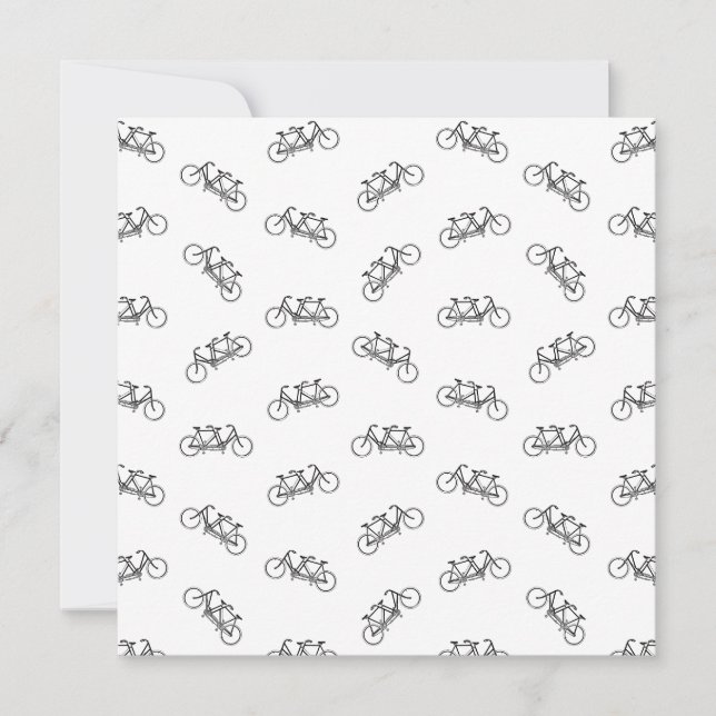 Vintages Tandem-Zweisitzer-Fahrrad-FARBE Einladung (Vorderseite)