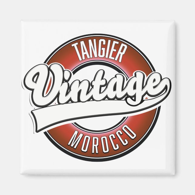 Vintages Tangier-Marokko-Logo Magnet (Vorne)