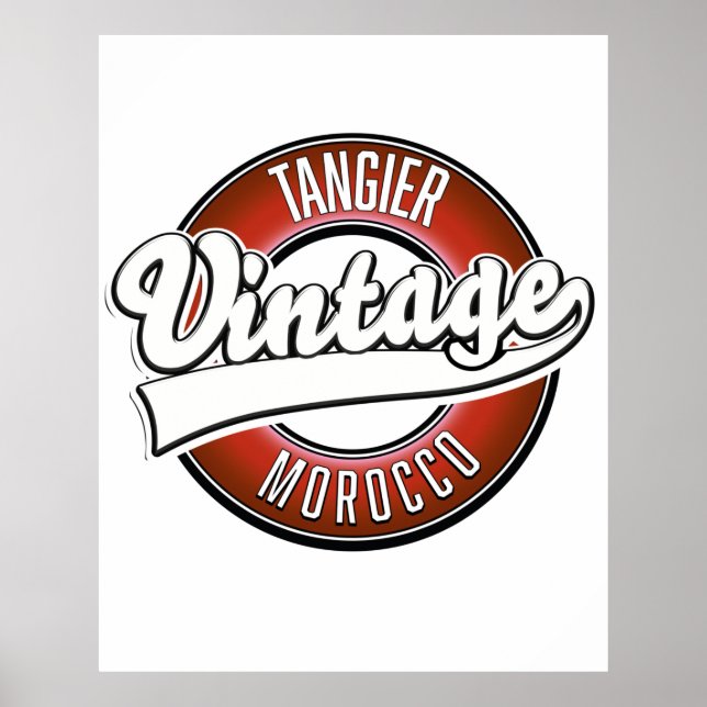 Vintages Tangier-Marokko-Logo Poster (Vorne)