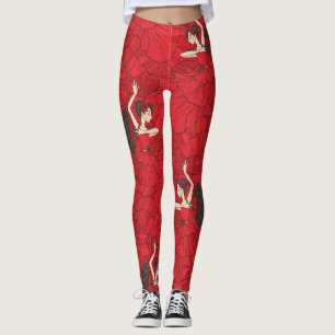 Vintages Tango Flamenco-Tanzmuster Leggings