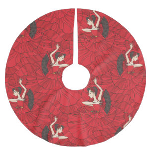 Vintages Tango Flamenco-Tanzmuster Polyester Weihnachtsbaumdecke
