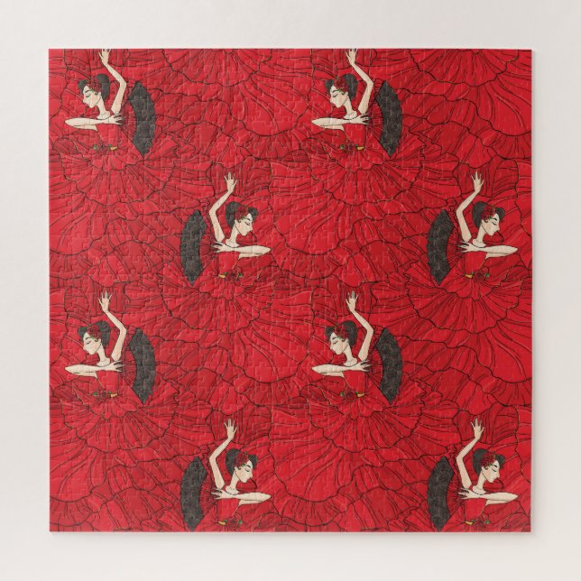 Vintages Tango Flamenco-Tanzmuster Puzzle (Vertikal)