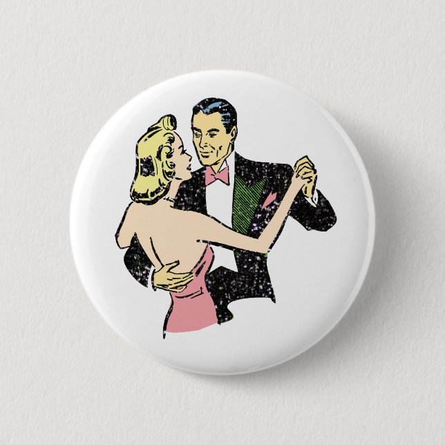 Vintages Tanzpaar Button (Vorderseite)