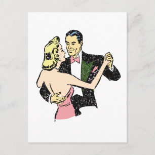 Vintages Tanzpaar Postkarte