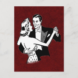 Vintages Tanzpaar Postkarte