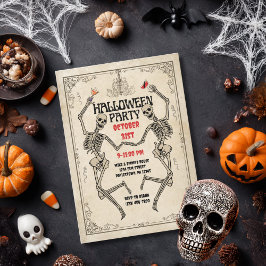 Vintages Tanzskelett Elegantes Gotisches Halloween Einladung