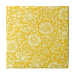 Vintages Tapetenmuster, gelbes Marmor Fliese