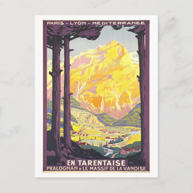 Vintages Tarentaise Reiseplakat Postkarte (Vorderseite)