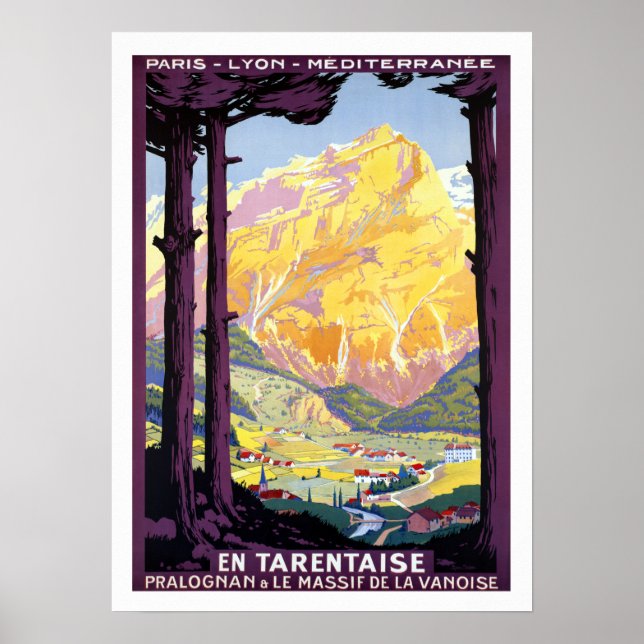 Vintages Tarentaise Tal Frankreich Alpen Reisen Poster (Vorne)