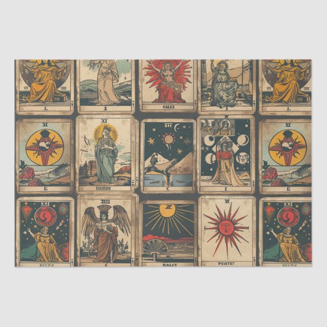 Vintages Tarot Seidenpapier (Vorderseite)