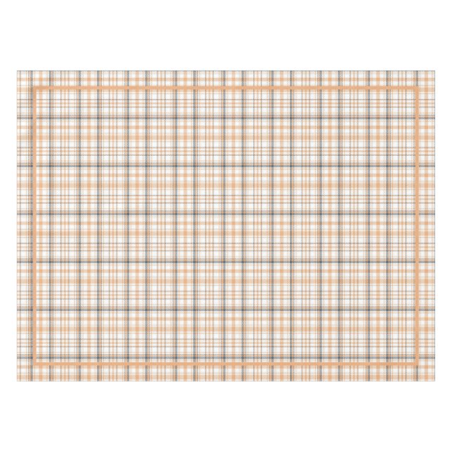 Vintages Tartan-Muster, weiß, grau Tischdecke (Vorderseite (Horizontal))