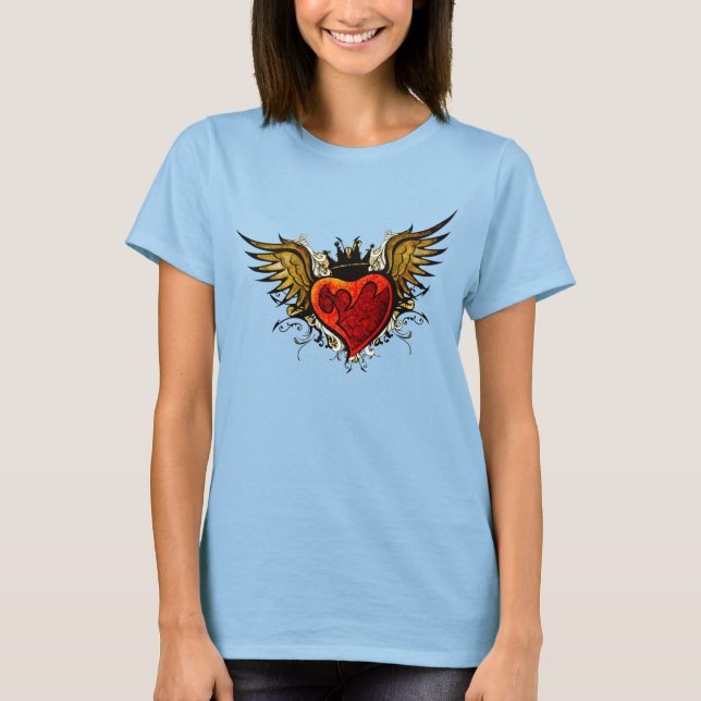 Vintages Tattoo Winged Heart Shirt (Vorderseite)