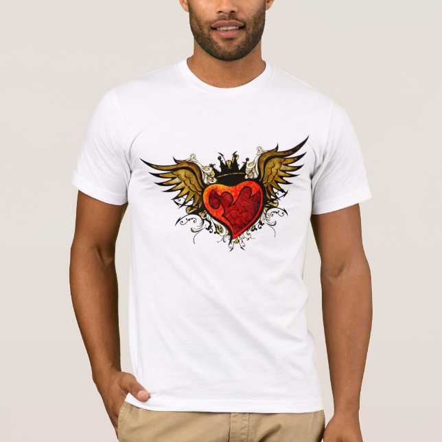 Vintages Tattoo Winged Heart Shirt (Vorderseite)