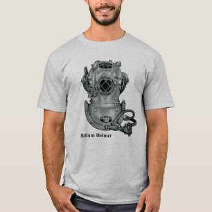 Vintages tauchende Sturzhelm-Illustration des T-Shirt
