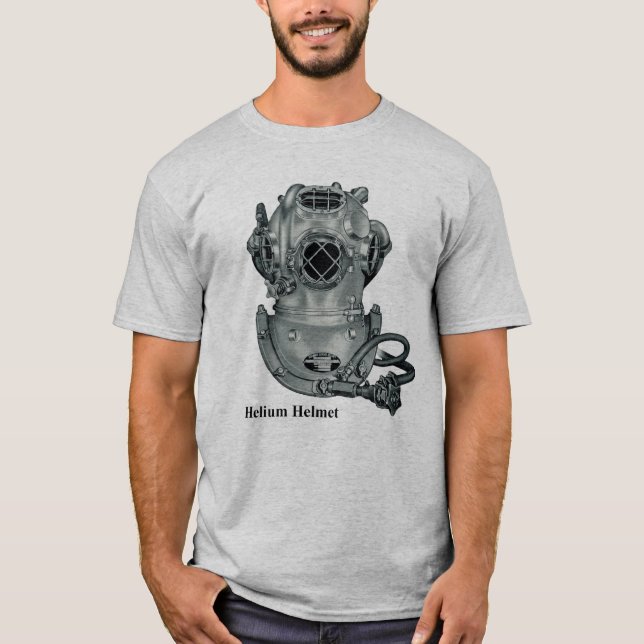 Vintages tauchende Sturzhelm-Illustration des T-Shirt (Vorderseite)