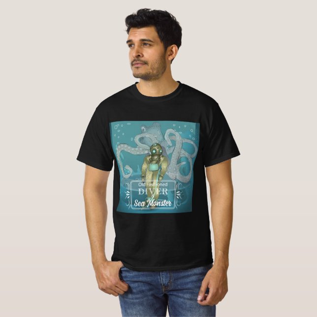 Vintages Tauchermonster T-Shirt (Vorne ganz)