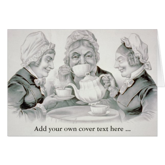 Vintages Tea-Party, ein Cup, der jubelt (Vorderseite (Horizontal))