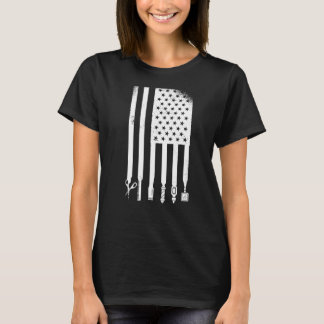 Vintages Team Wear US-Schere amerikanischer Flagge T-Shirt