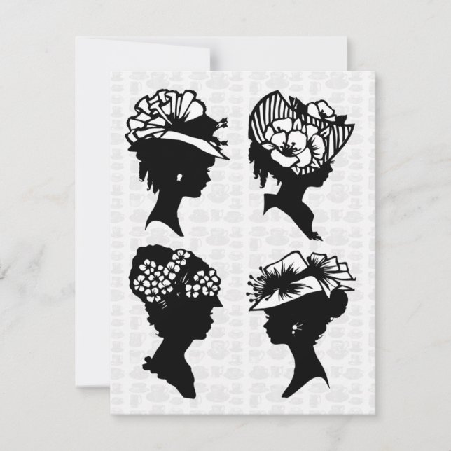 Vintages Tee-Party Einladung (Vorderseite)