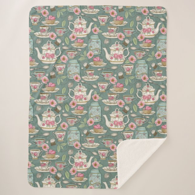 Vintages Tee-Party Sherpadecke (Vorderseite)