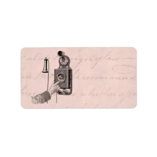Vintages Telefon-Illustrations-Telefon-Retro Adressaufkleber