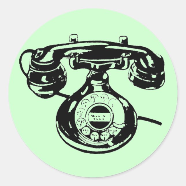 Vintages Telefon Runder Aufkleber (Vorderseite)