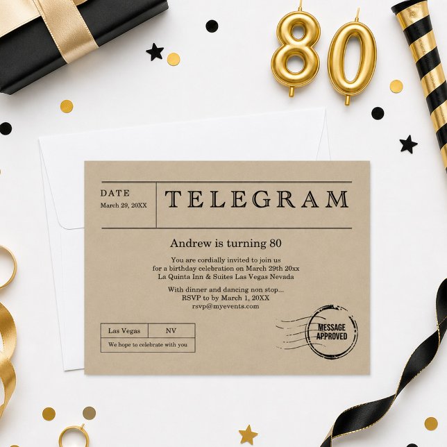 Vintages Telegramm Einladung (Von Creator hochgeladen)