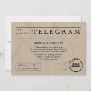Vintages Telegramm Einladung
