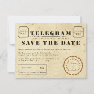 Vintages Telegramm Save the Date