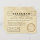 Vintages Telegramm Save the Date (Vorne/Hinten)