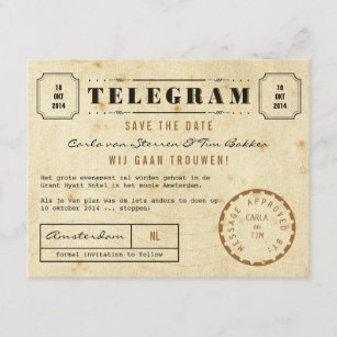 Vintages Telegramm Save the Date