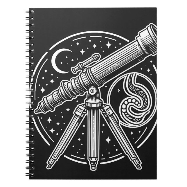 Vintages Telescope Art Notizblock (Vorderseite)